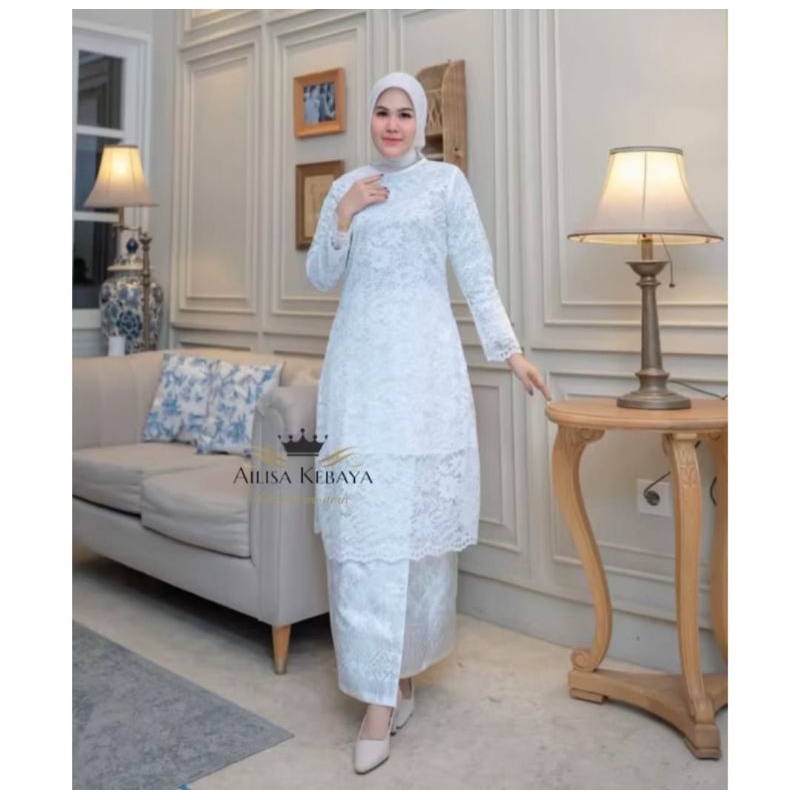 TERLARIS Stelan Kebaya Brokat Tunik Rok Songket / Baju Kurung Brokat / Kebaya Tunik Brokat / Kebaya