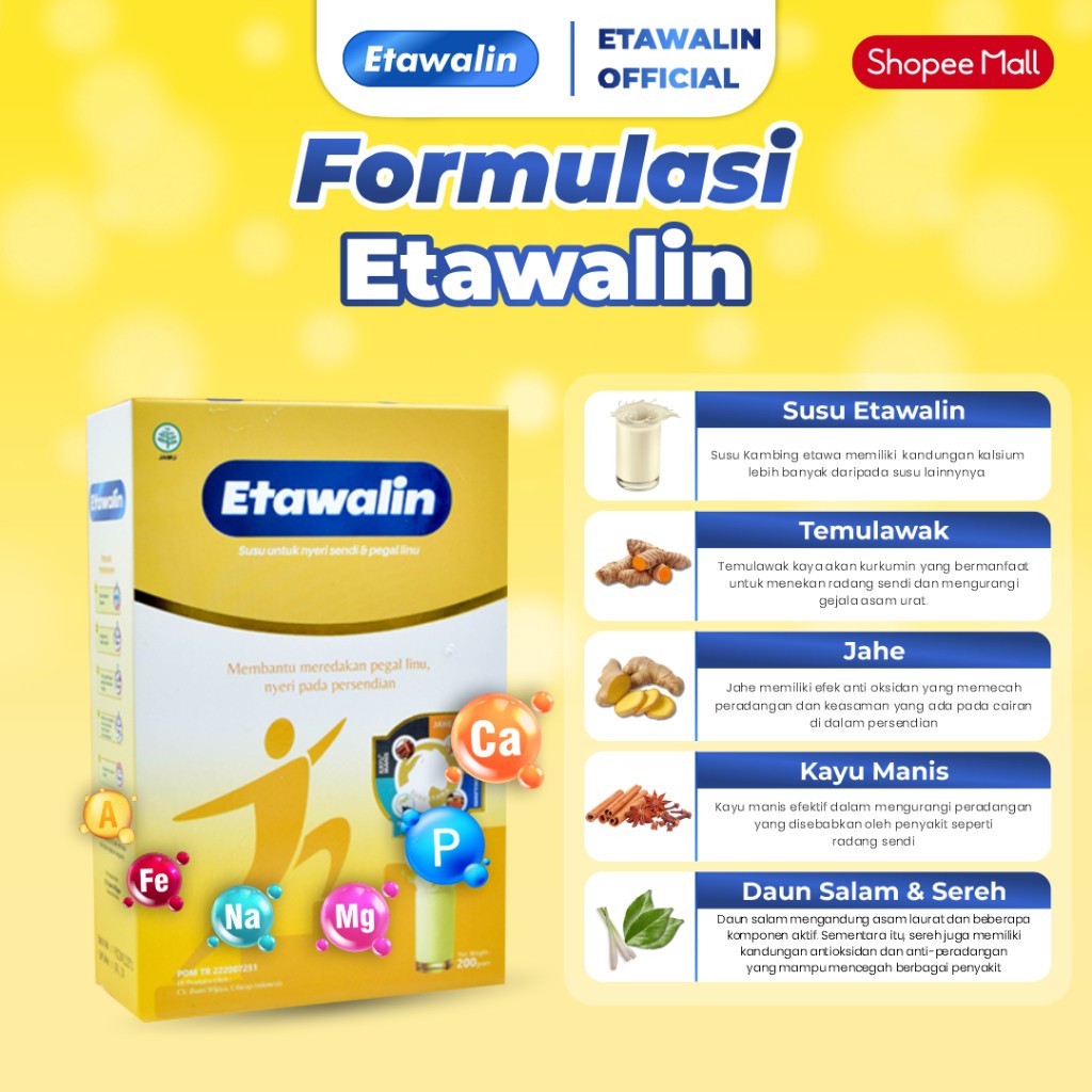 

Etawalin - Membantu Mengatasi Asam Urat, Rematik Dan Nyeri Sendi 100% Original Alami Tanpa Efek Samping