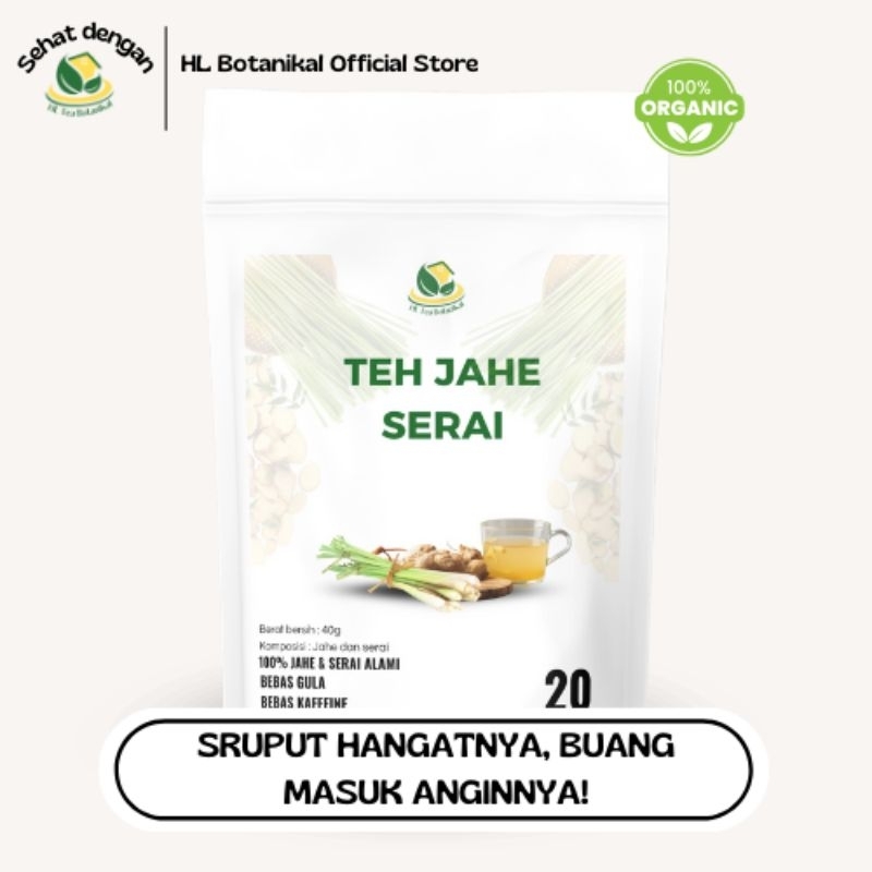 

Hl Botanikal Teh Jahe Serai | GINGER,LEMONGRASS TEA(20 tea bag)