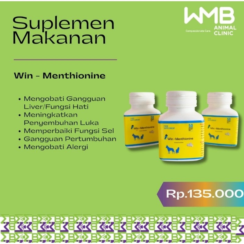Vitamin WIN MENTHIONINE UNTUK KUCING & ANJING