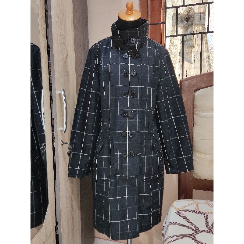 Long coat cantik/ Long coat blacknavy/ Long coat motif kotak/ Long coat kekinian