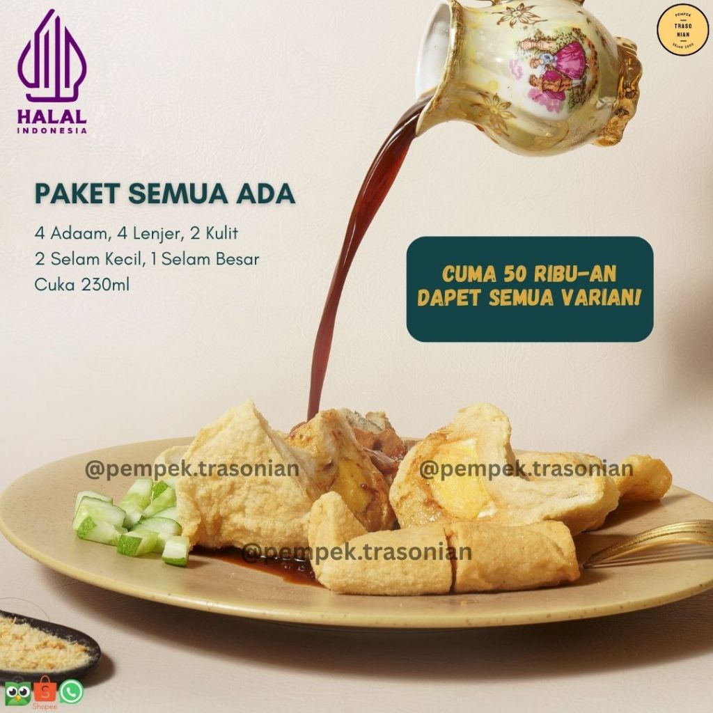 

Pempek Palembang Enak Murah Semua Ada(12 pcs Campur Kecil + 1 Selam Besar)