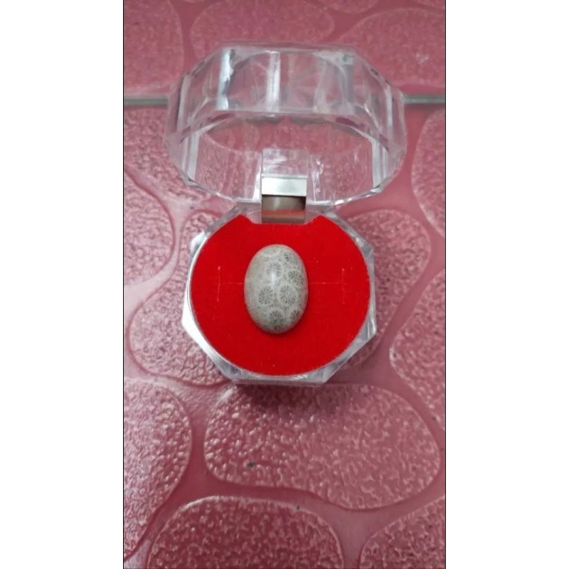 Batu Akik Teratai Putih Alami