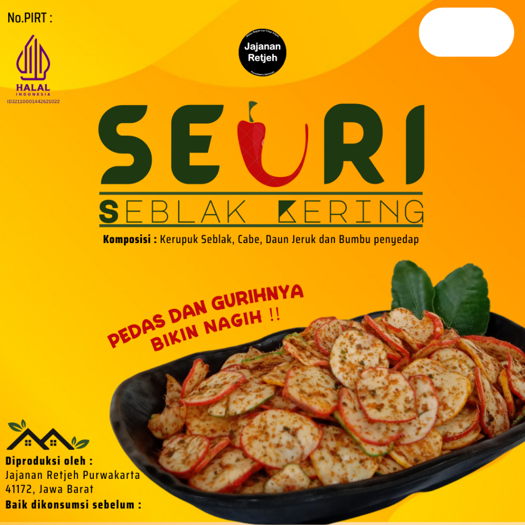 

KERUPUK SEBLAK PEDAS DAUN JERUK/ KERUPUK SEBLAK BANTET KERING KHAS JAJANAN RETJEH PURWAKARTA