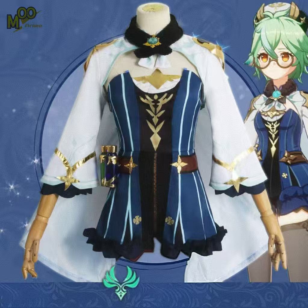 Genshin Sucrose cosplay costume Sucrose cosplay Set and Wig and shoes Halloween Christmas Costume