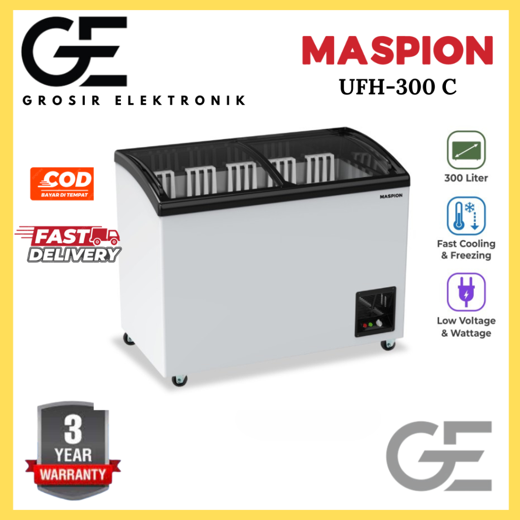 FREEZER SLIDING MASPION UFH-300 C 300 LITER GARANSI RESMI
