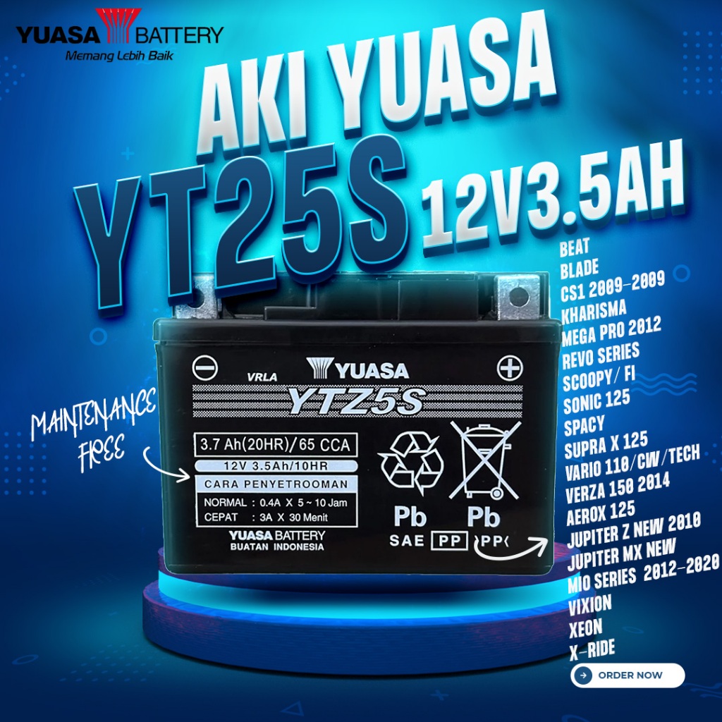 AKI YUASA KERING YTZ5-S YTZ5S BEAT KHARISMA CS1 REVO SCOOPY STD SCOOPY FI SONIC 125 SUPRA X 125 SPAC