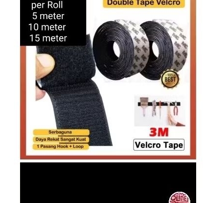 

dabel tip vercro 3mm lebar 5cm x 5meter 10meter 15meter