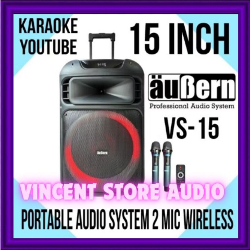 Speaker Portable AUBERN 15 INCH VS 15, Speaker Karaoke Smart Tv Youtube