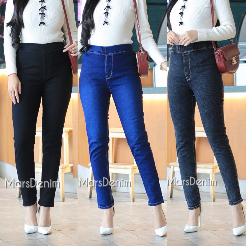 CELANA JEANS LEGGING WANITA HIGHWAIST PENSIL SKINNY CEWEK