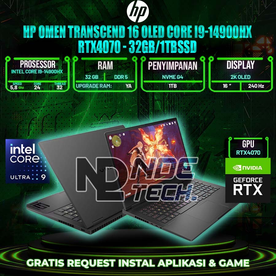 HP Omen Transcend 16 OLED Core i9-14900HX RTX4070