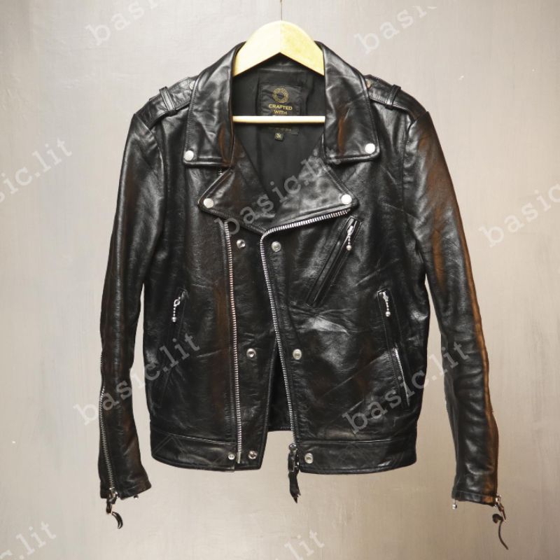 Diafvine Jacky ramones biker leather jacket second preloved