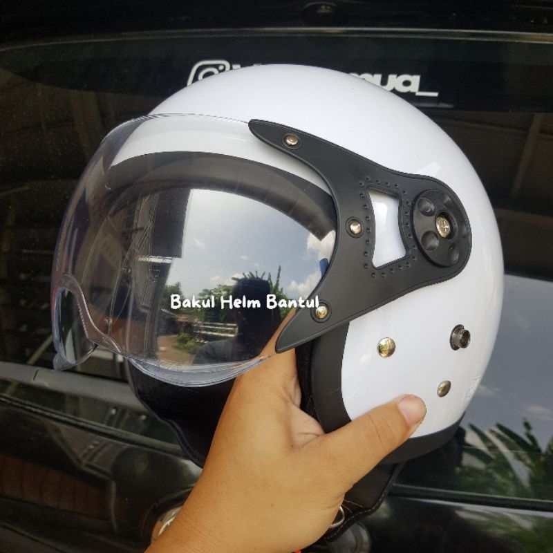 Helm Scoopy Putih | Kaca Pilot