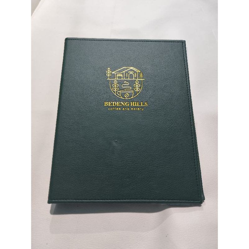 

BUKU MENU LOGO EMBOS MODEL RING BINDER BAHAN KULIT