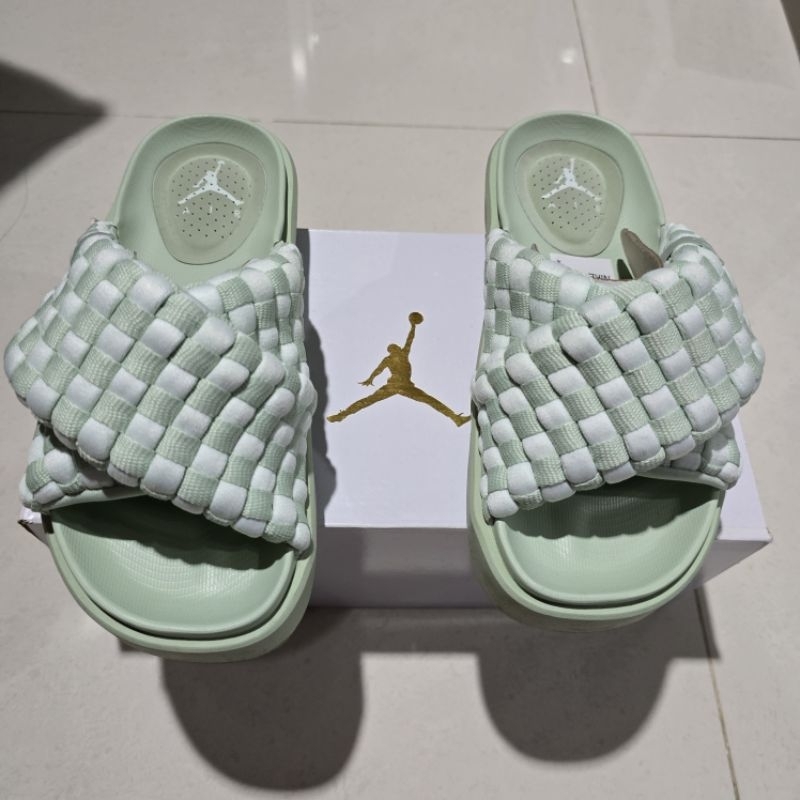 sandal wanita nike jordan original hijau mint wmns jordan sophia slide size 6 23 cm