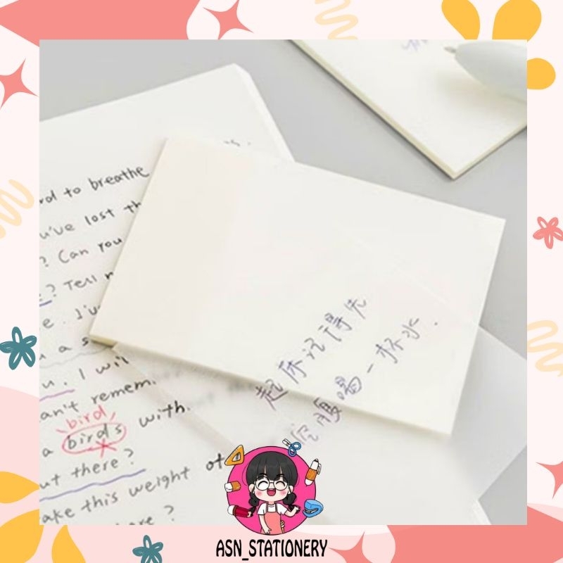 

[ASN] 50 Lembar Sticky Note Transparan Tahan Air Untuk Kantor / Sekolah/ Plastik Dapat Ditulis