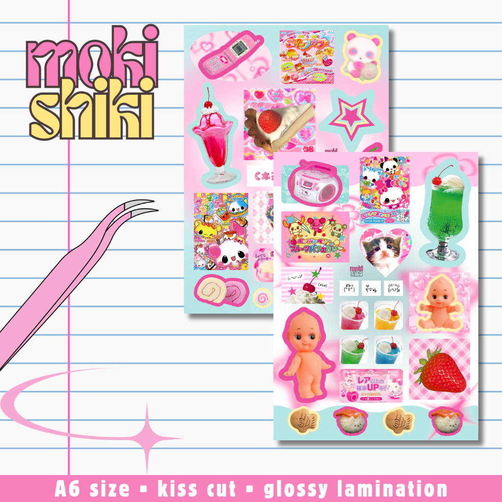 

kawaii japan core deco sticker sheet | japanese japan jepang jurnal journal journaling aesthetic y2k laptop hp