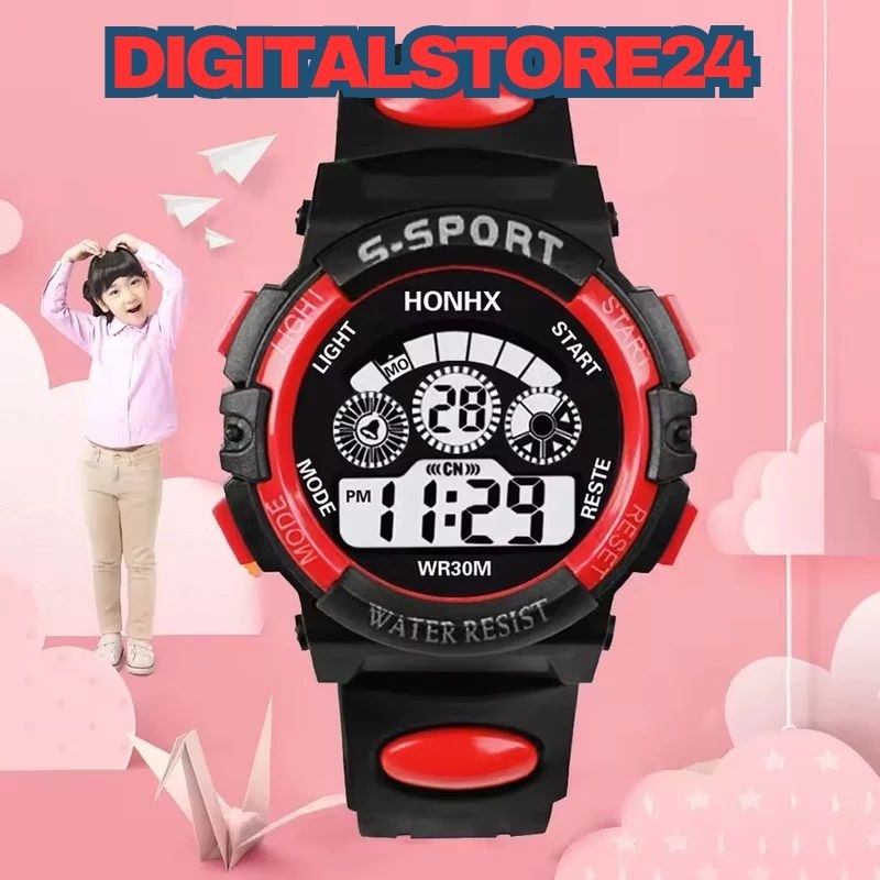 Jam Tangan Anak Laki Laki Anti Air Digital Led Bisa Menyala Bahan Rubber Jam Tangan Anak Laki Laki M