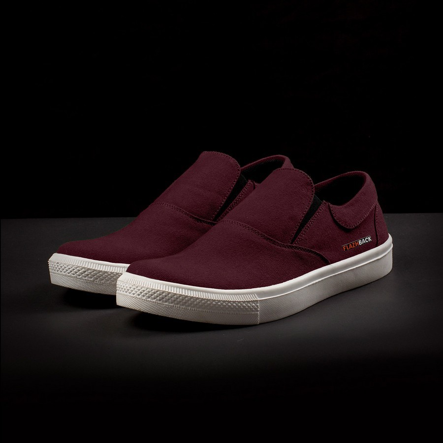 Sepatu Sneakers Pria Wanita Keren Elegan Cocok Buat Jalan & Kuliah Warna Maroon | Sepatu Sneakers Fo