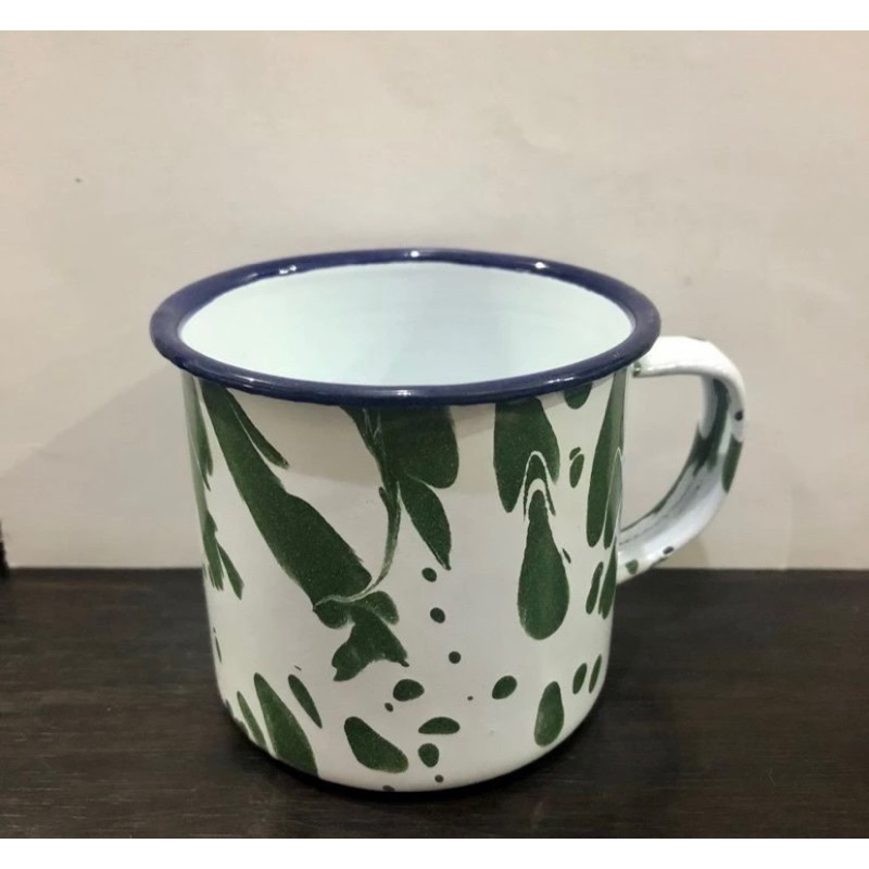 CANGKIR ENAMEL BLIRIK MINI LURIK 7 CM TANPA TUTUP / GELAS JADUL MUG MINI 7 CM