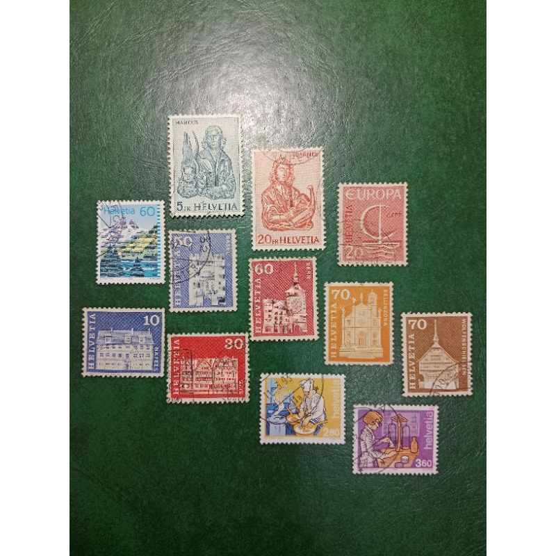 

Prangko lama Swiss Helvetia 12 pcs Used