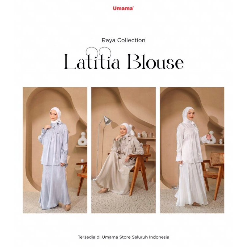 UMAMA Latitia Blouse Shimmer Baby blue S-M NEW