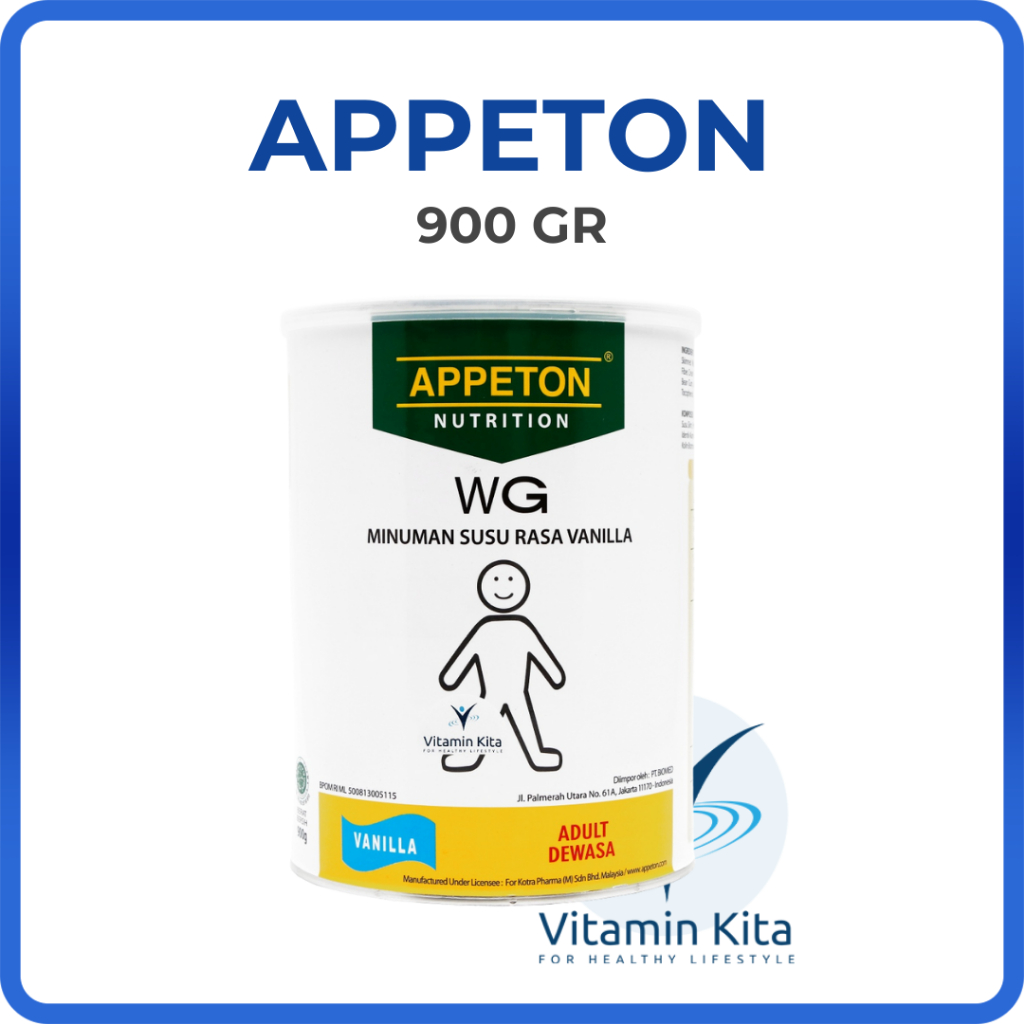 APPETON WEIGHT GAIN SUSU UNTUK GEMUK RASA VANILLA 900 Gr