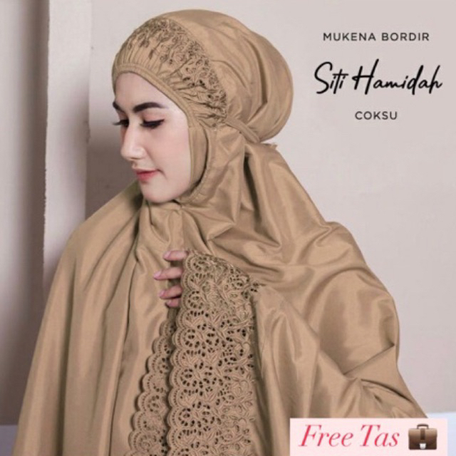 Foto Mukena Khadijah Dewasa Katun Mikro Free Tas