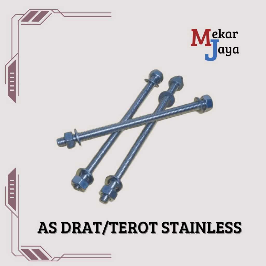 AS DRAT/ LONG DRAT/ TEROT BESI 1m PENGIKAT FRAME PINTU ALUMUNIUM Terot/Long Drat / As Drat / As Tero