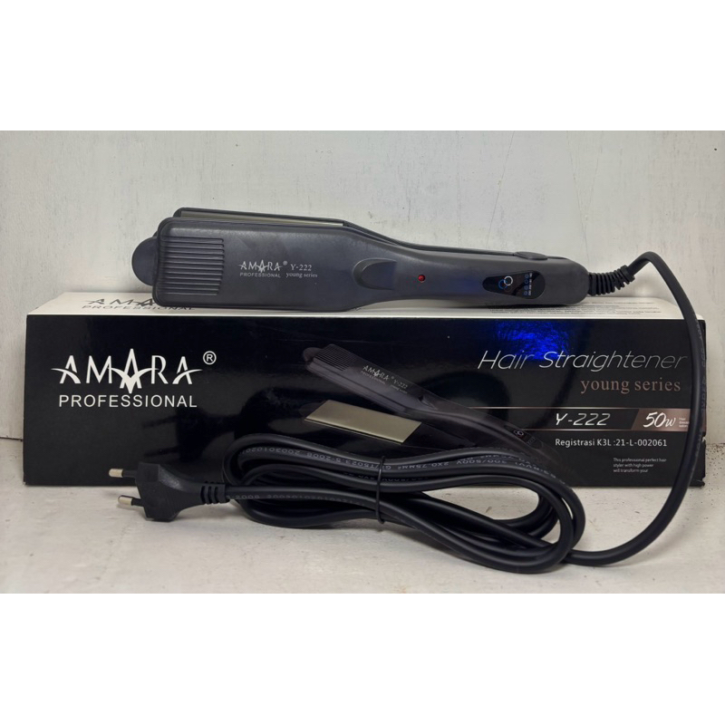 Catok Rambut Amara Y-222 Young Series Plat Lebar / Hair Straightener Amara Y222 Young Series Origina