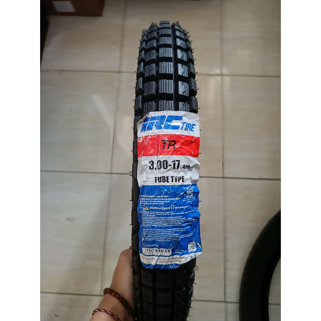 Ban Luar IRC 300-17 TR Semi Trail Trial Cross Motor Kotak Tahu 90/90-17 Tubetype Trials TT Ring 17