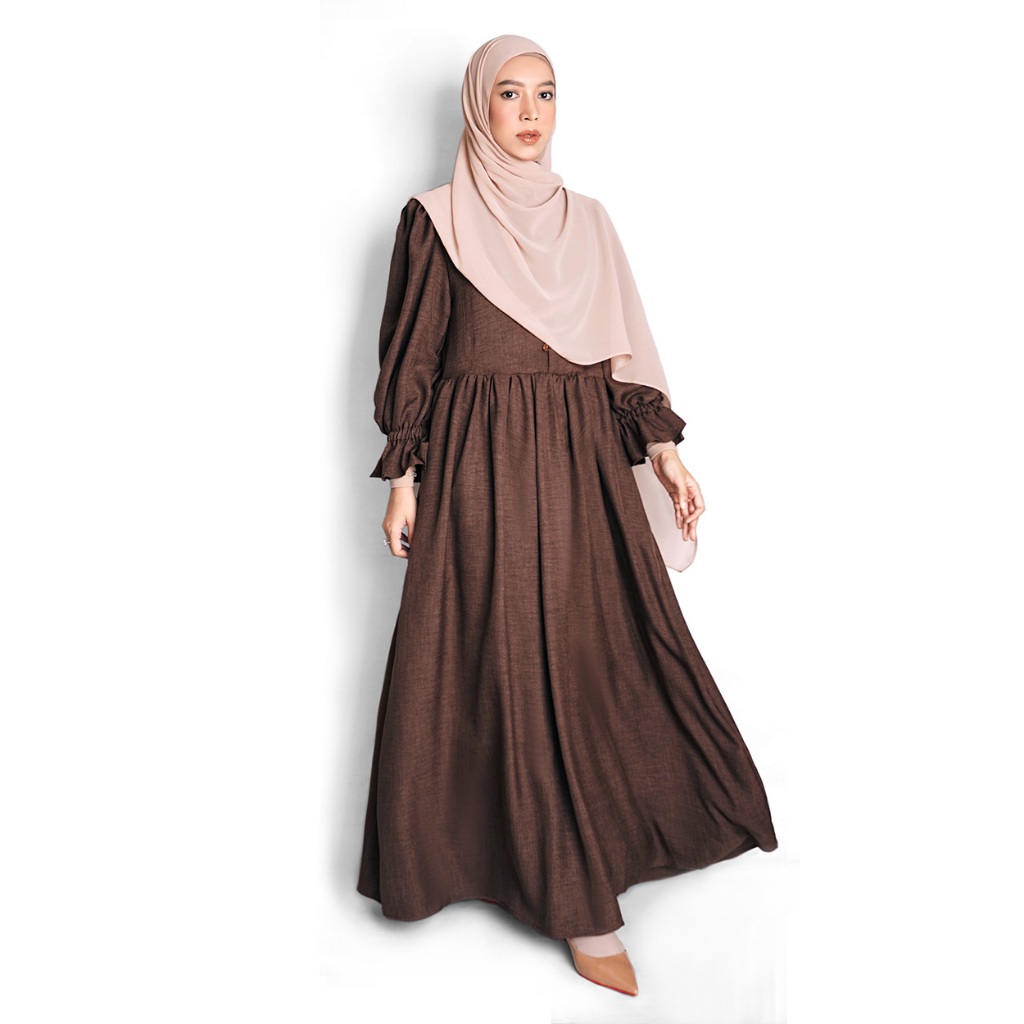 KIVITZ | ARQA DRESS - GAMIS MUSLIMAH LINEN LONGGAR SYAR'I