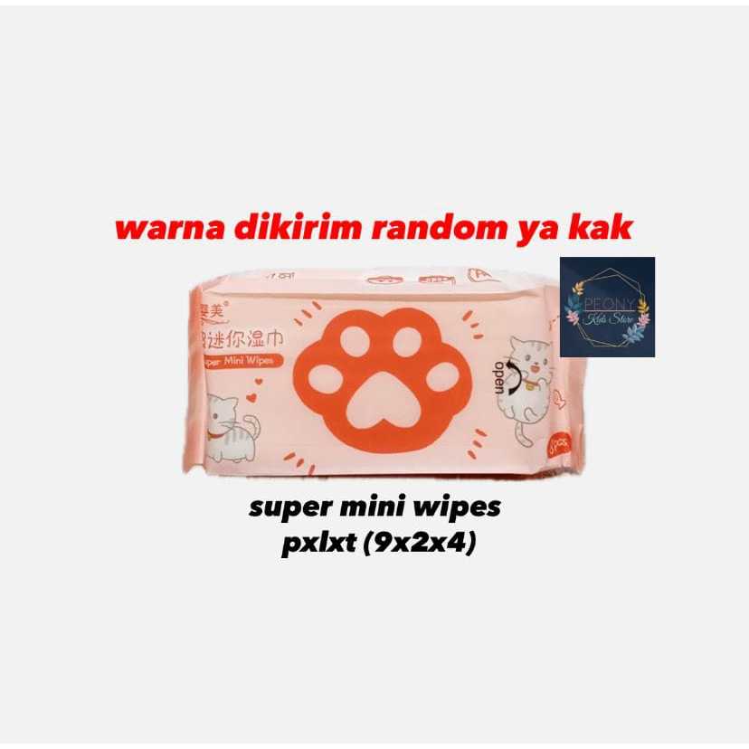 Tissue basah super mini random /tissu basah portable traveling kecil 1pak 8pcs/tisu basah anak