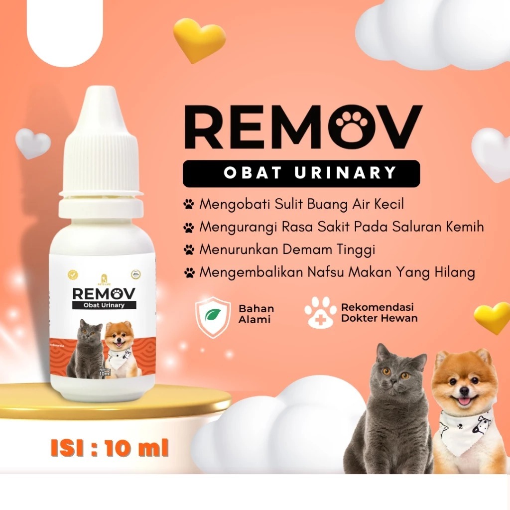 Obat Urinary Kucing Remov Obat Urinary 10ml Untuk Kucing dan Anjing