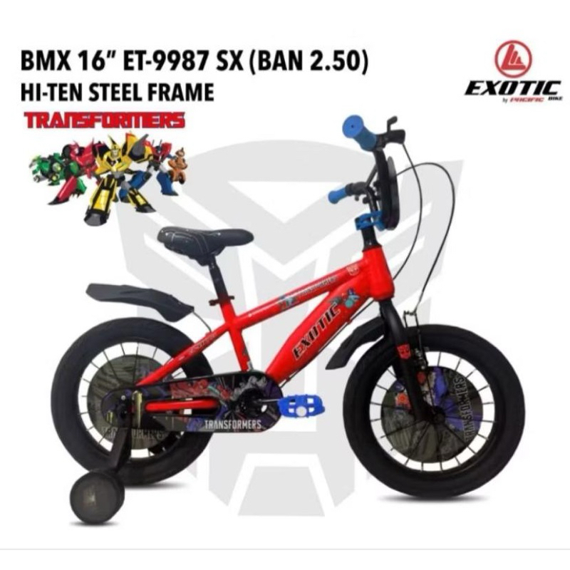 Sepeda anak 16 Inch Exotic BMX 9987 SX TRANSFORMER Ban 2.50