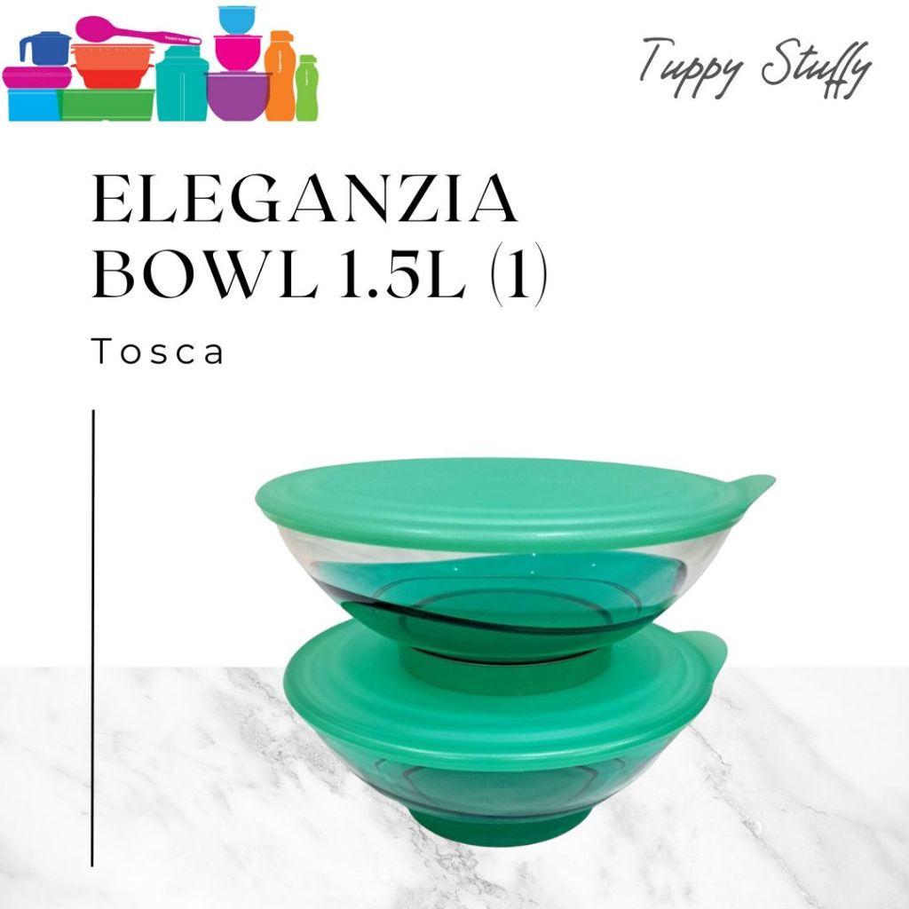 Tupperware Eleganzia Bowl 1,5L (1)- toscaIWadah makanan bahan crystal/Wadah transparan aeshtetic