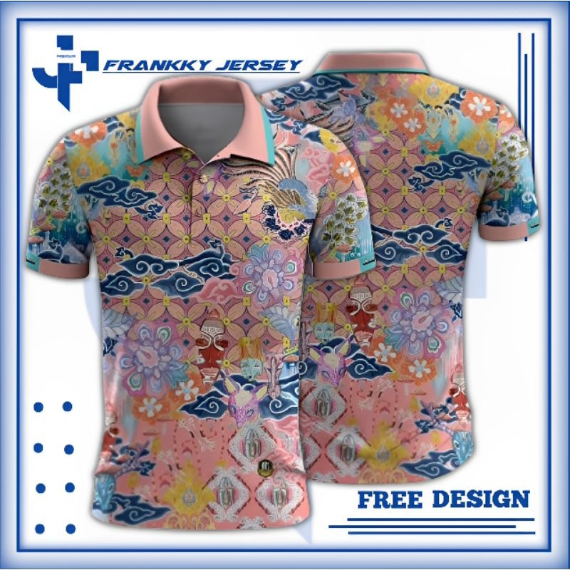 KAOS POLO BATIK FULL PRINTING KUALITAS PREMIUM