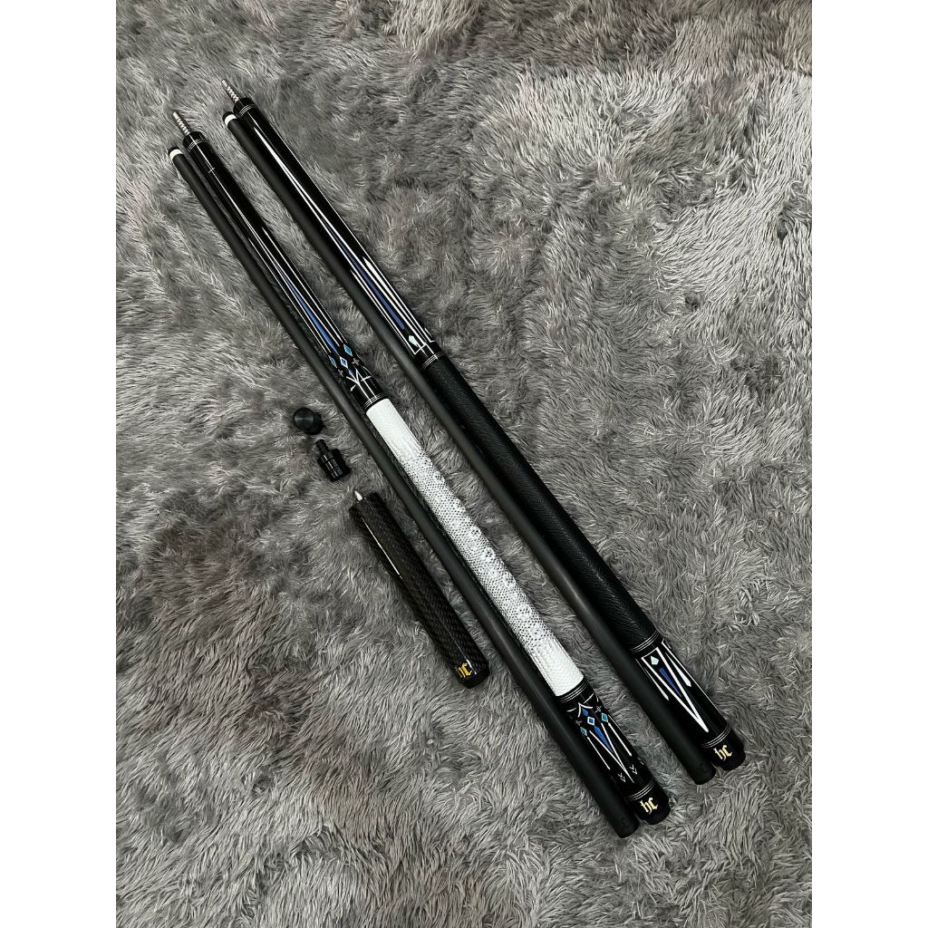 Stick Billiard HC CUE 12.5mm Carbon Cue Leather Grip Low Deflection / Stick HC Cue Carbon - HC Cue 6