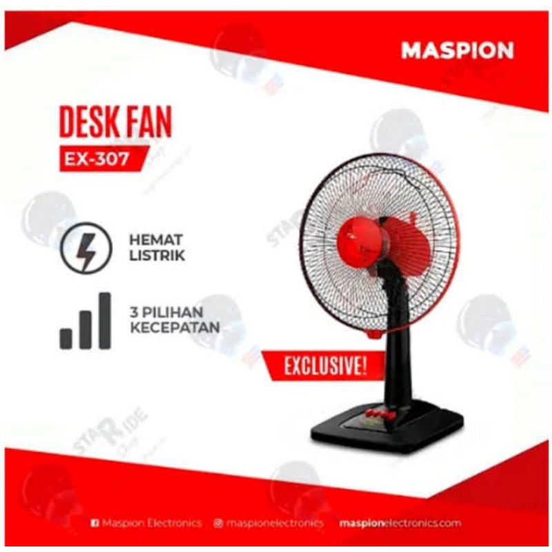 MASPION EX-307 DESK FAN / KIPAS ANGIN MEJA MASPION EX307 / MASPION EX 307 KIPAS ANGIN 12 inch