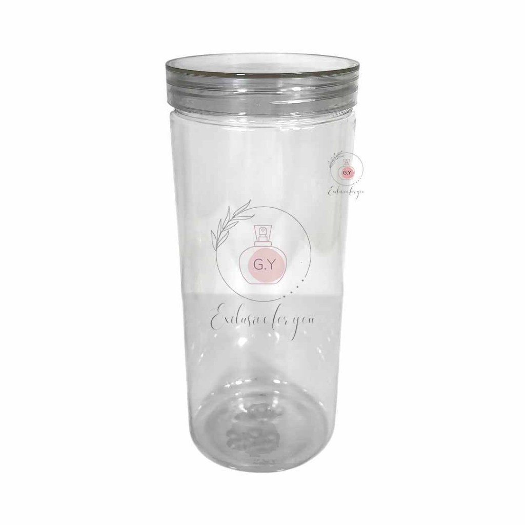 Toples Silinder 1300ml PET Tutup Bening - Toples Plastik Bening Serbaguna Kapasitas Besar