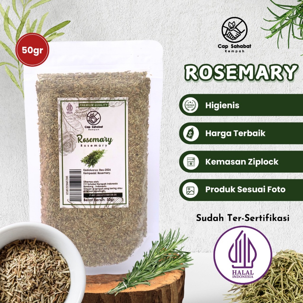 50gr Daun Rosemary / Rosemary / Rosemary Kering  / Rempah / JSR 100%