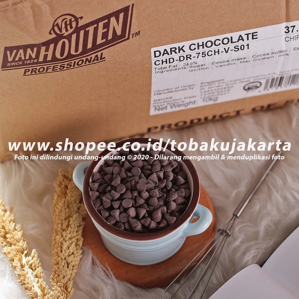 

Van Houten - Chocolate Chips Couverture 37,8% 100gr Repack Chocochip Cokelat Chocochips Coklat Chip Couverture