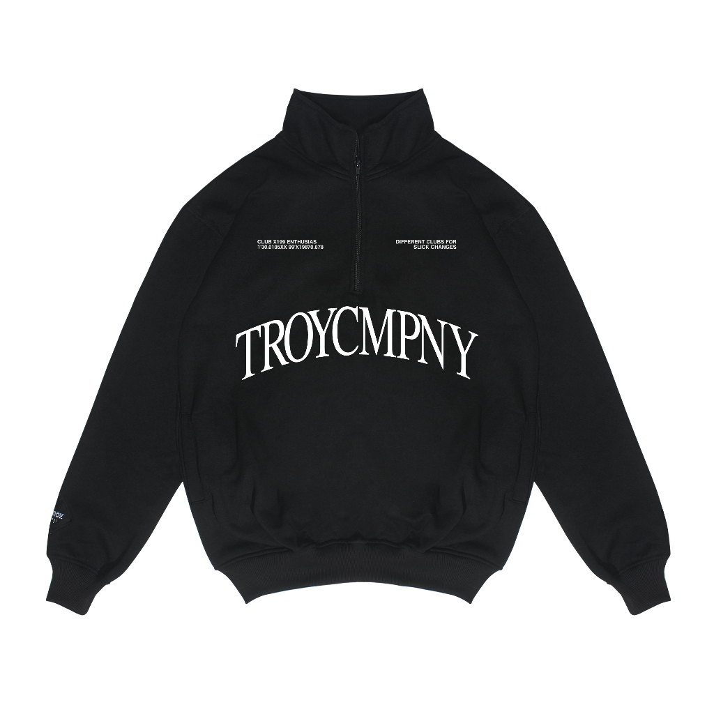 Troy Company Half Zip Up Turtleneck Sweater Black Club - Half Zipper Pria Hitam HZ 3090