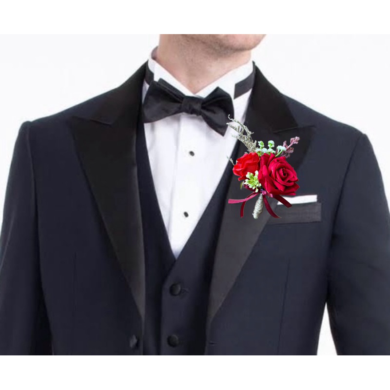 Premium Bunga Corsage Korsase Korsage Boutonniere Bunga Jas Pengantin Wedding Groomsmen Bridesmaid P