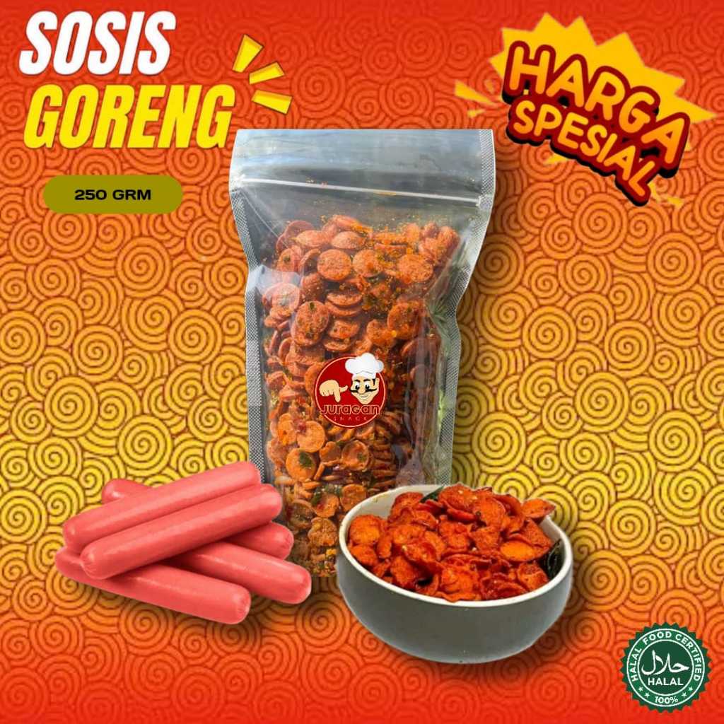

Sosis Goreng 250 Grm Bumbu Pedas Daun Jeruk Sosreng Cemilan Snack Food