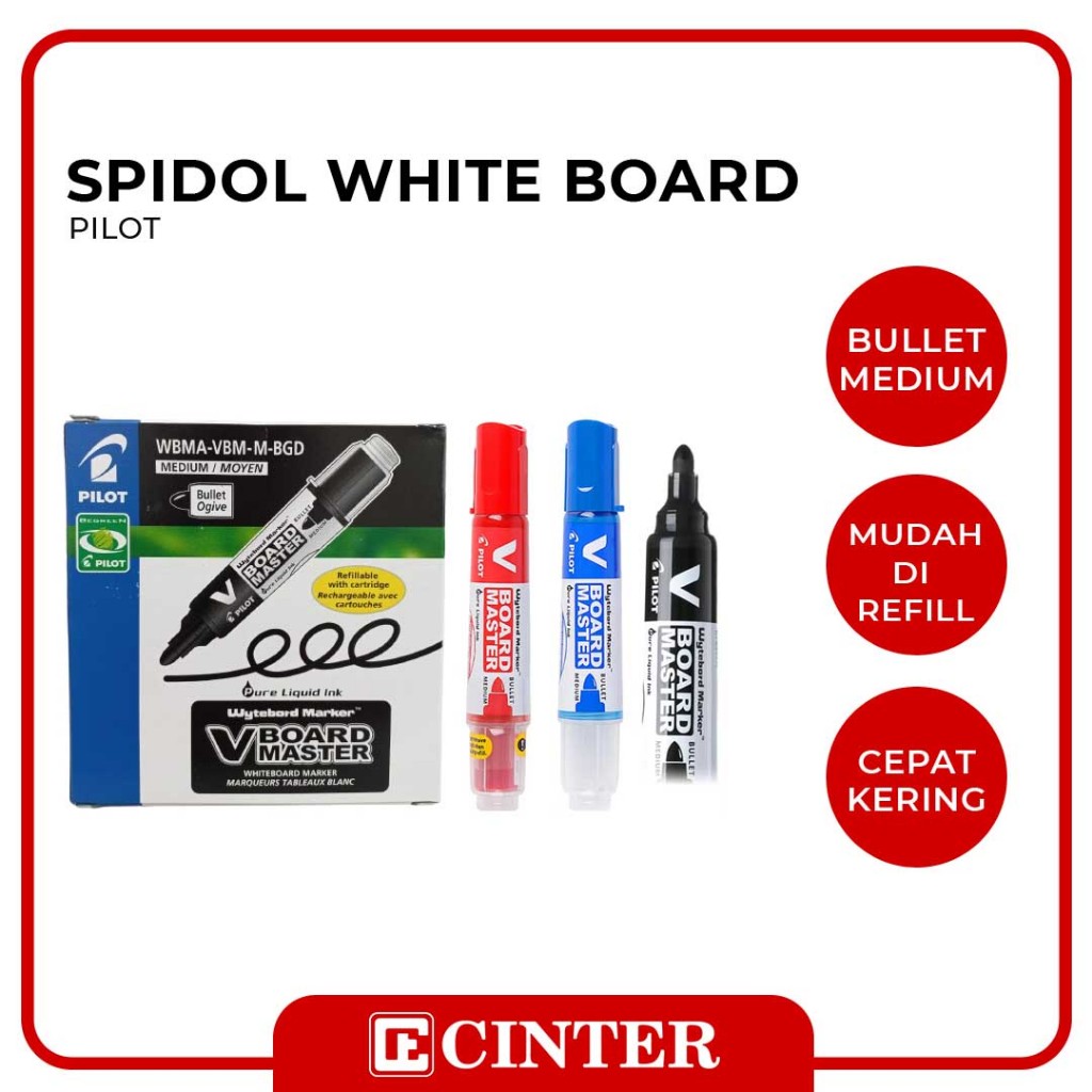 

PILOT - SPIDOL NON PERMANENT / SPIDOL PAPAN TULIS / SPIDOL WB MARKER V BOARD MASTER M