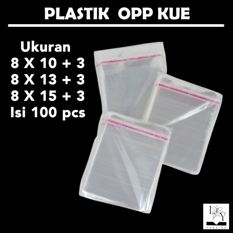(ISI 100 PCS) Plastik OPP Seal Kue  / Plastik Packing Bening/ Plastik Opp Seal / Plastik OPP Lem 8x1