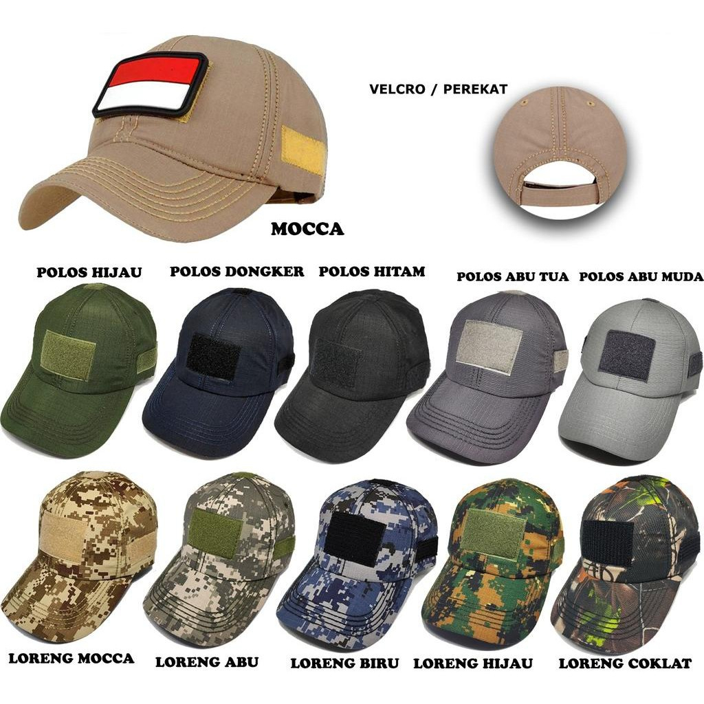 TOPI TAKTIKAL TOPI TACTICAL VELCRO TOPI KOMANDO TOPI TNI / Topi TNI