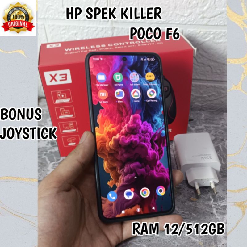 PROMO POCO F6 RAM 12/512GB 5G SECOND & BONUS JOYSTICK WIRELESS ORIGINAL