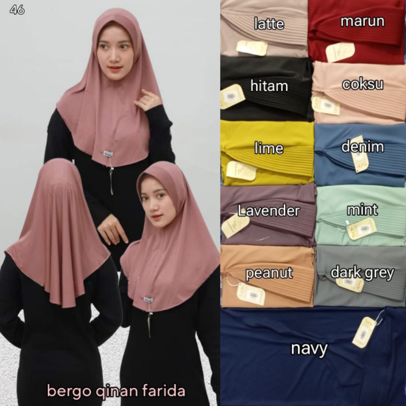 bergo qinan polos by farida / bergo polos sport